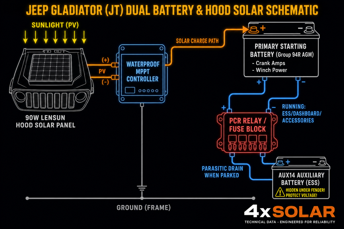 Hood panel schematic.