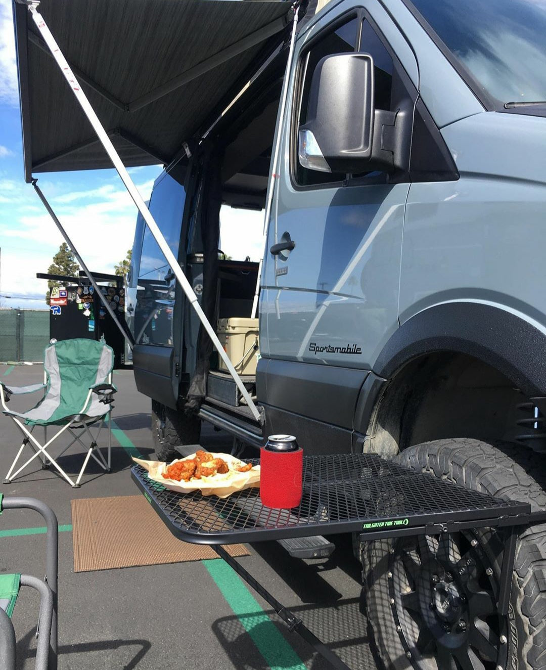 Large Steel Camping Tire Table