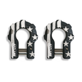 4xSolar - American Flag Black Edition 3/4'' Extreme duty Aluminum Shackle set (9T) - Off-Grid & Overland Power
