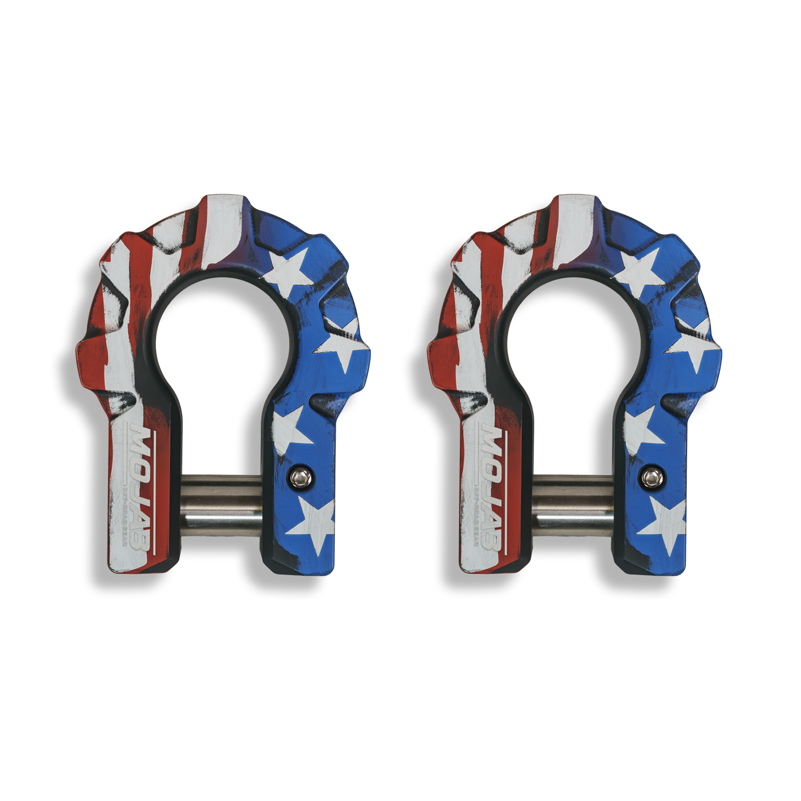 4xSolar - American Flag - 3/4'' Extreme duty Aluminum Shackle set (9T) - (LIFE TIME WARRANTY*) - Off-Grid & Overland Power