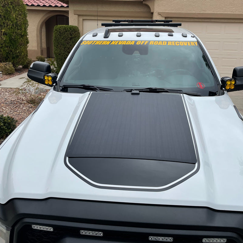 Ram HD 2500 3500 5th Gen (2019 to Present) Lensun 100W Hood Solar Panel