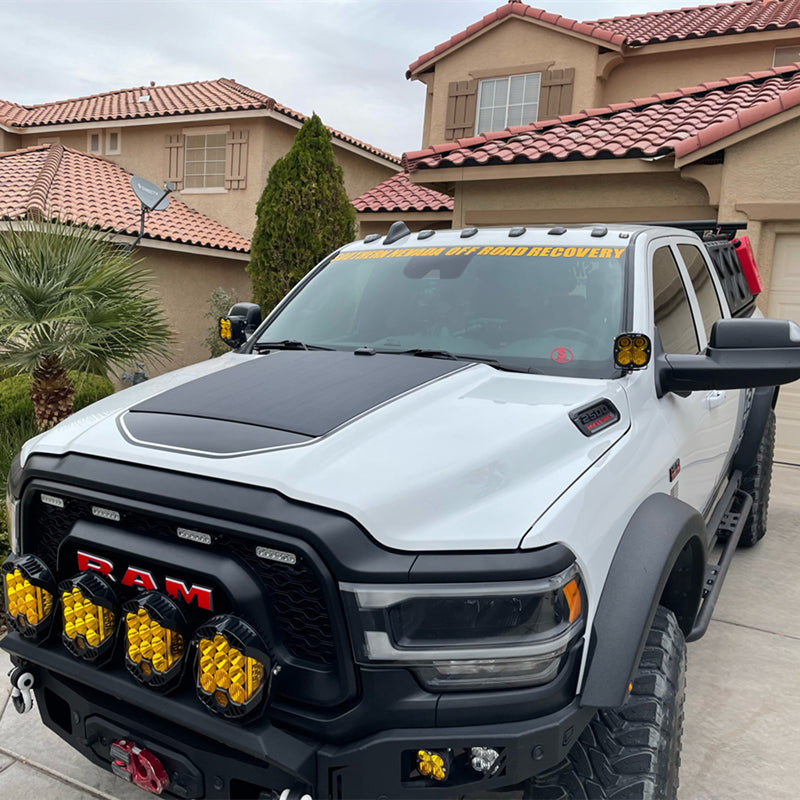 Ram HD 2500 3500 5th Gen (2019 to Present) Lensun 100W Hood Solar Panel