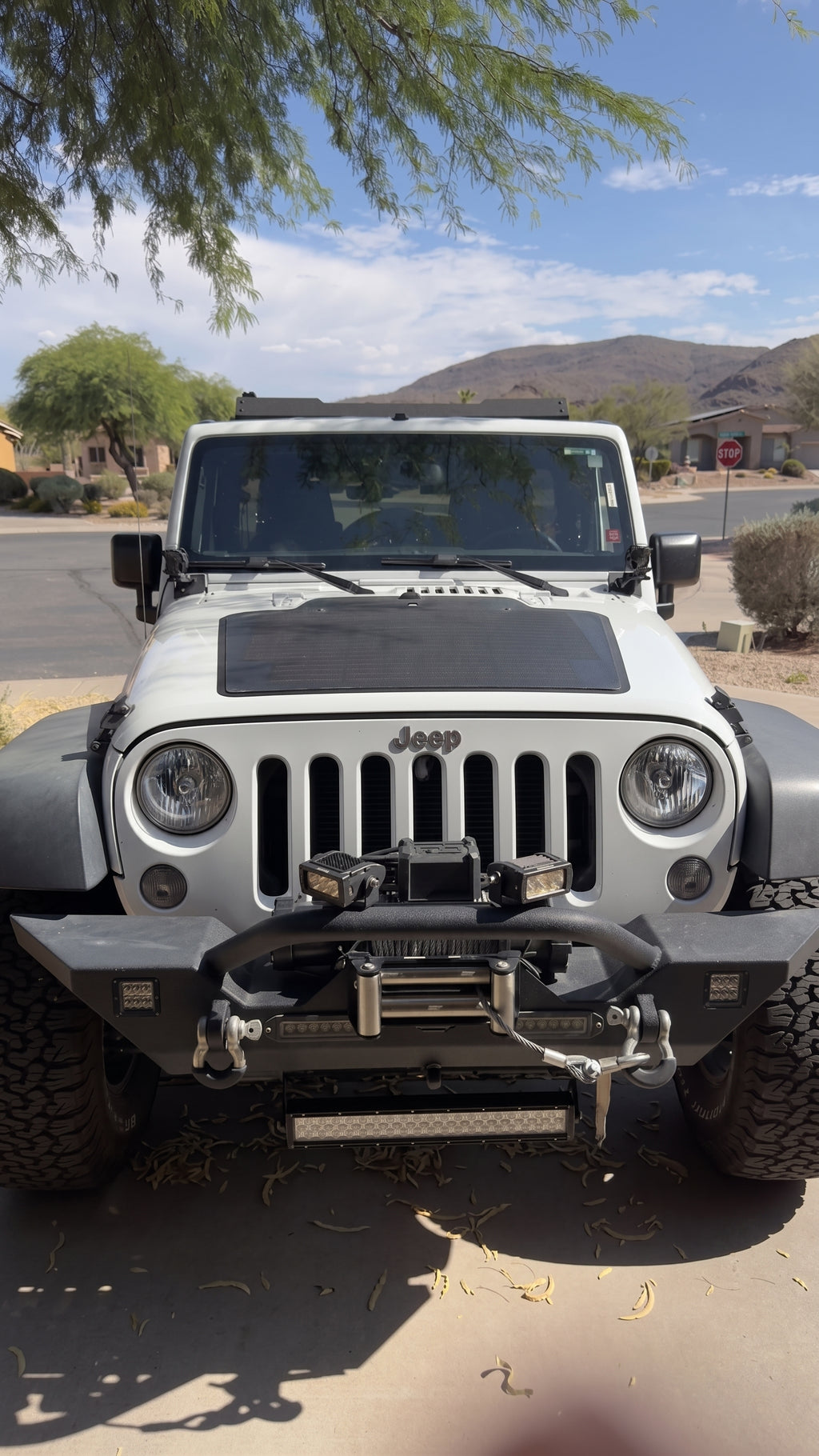 Jeep Wrangler JK 105W Hood Flexible Solar Panel