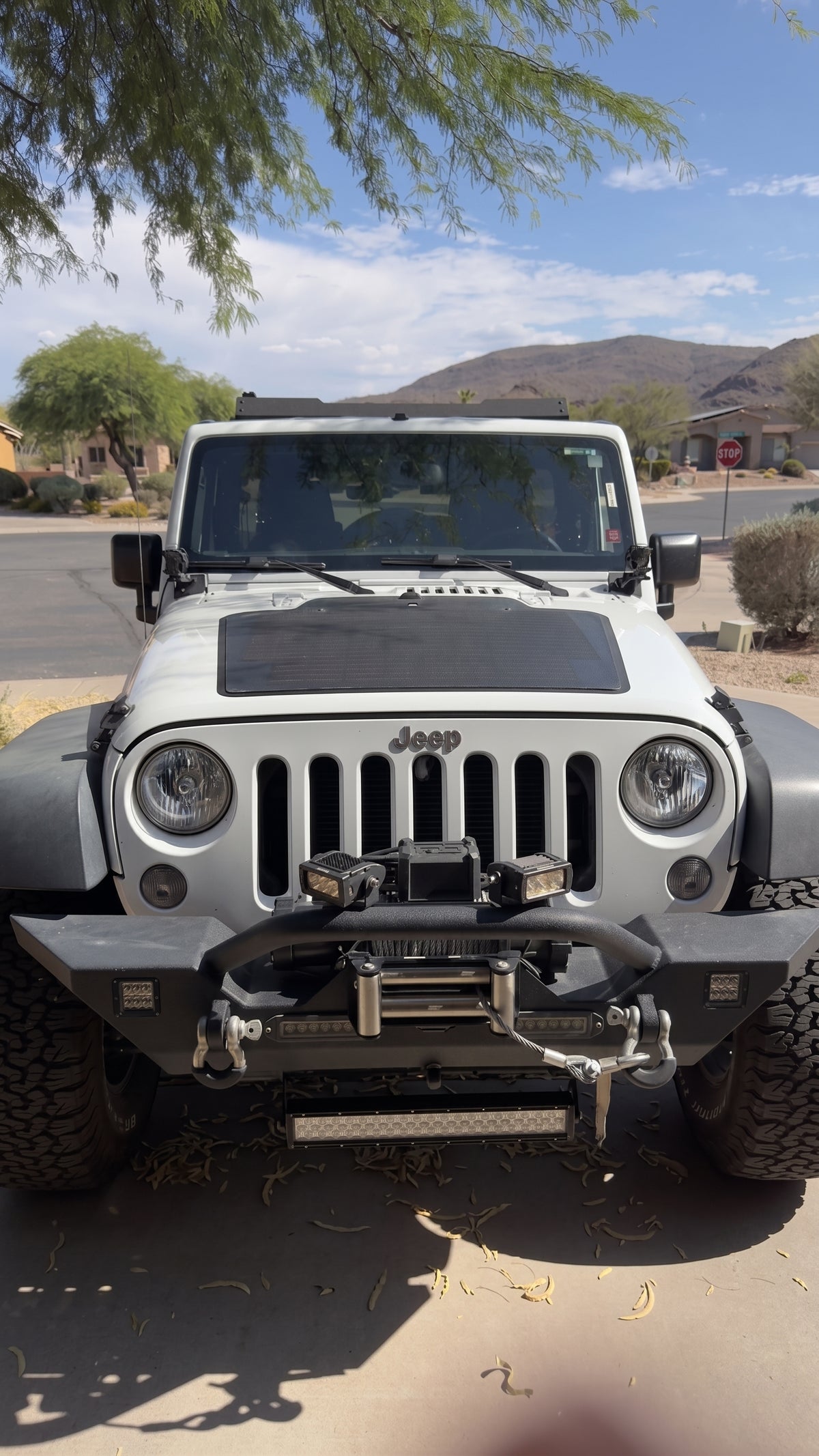Jeep Wrangler JK 105W Hood Flexible Solar Panel
