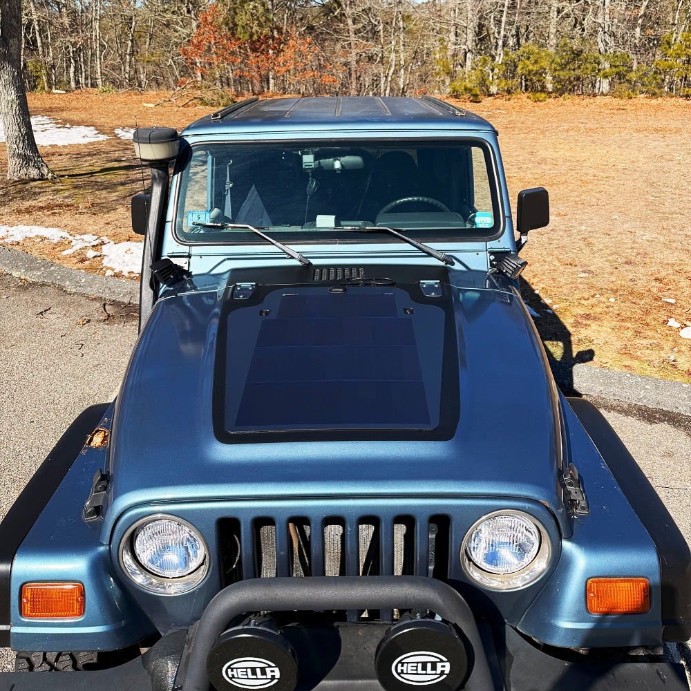 Jeep Wrangler TJ (1997-2002) Lensun 82W Hood Flexible Solar Panel