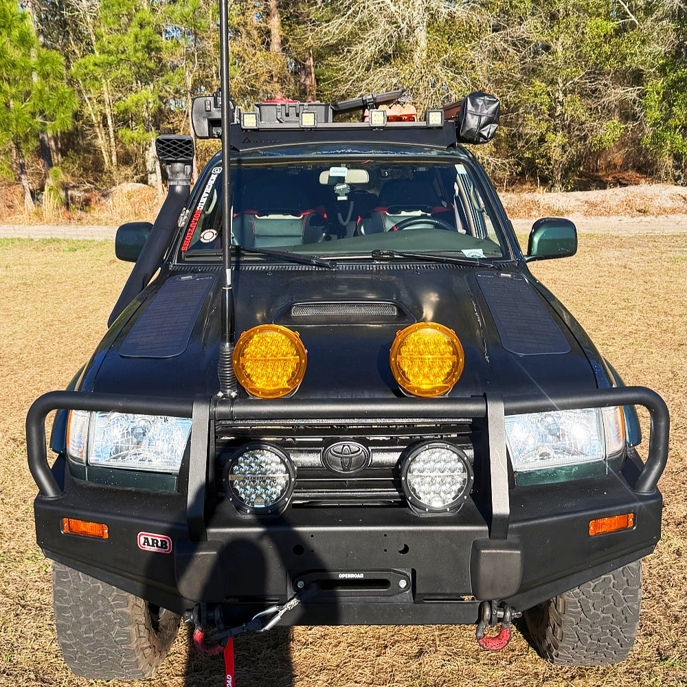 Toyota 4Runner 3rd Gen (1995-2002) with Scoop Lensun 50W Hood Flexible Solar Panel