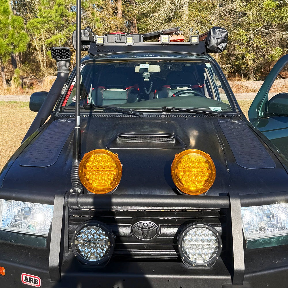 Toyota 4Runner 3rd Gen (1995-2002) with Scoop Lensun 50W Hood Flexible Solar Panel